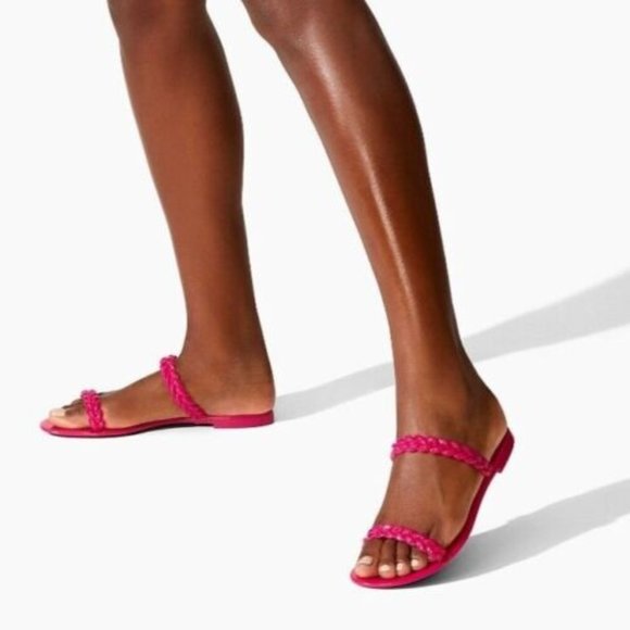 Stuart Weitzman $125 Braida Sawyer Jelly Orchid Pink Flat Sandals 6 36.5 BNIB! - Picture 4 of 14
